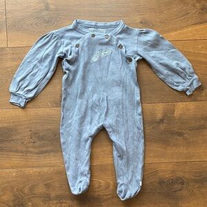 Finn and Emma Footie Baby Flintstone Blue 100% Organic Cotton Outfit size 6-9M